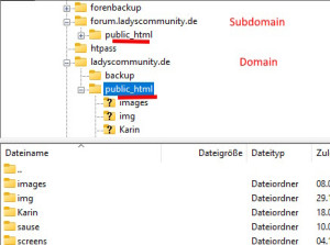 Beispiel - Server mit Domain und Subdomains, Backupordnern etc