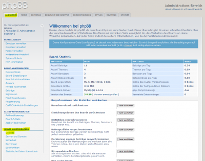 Allgemein --&gt; Server-Konfiguration --&gt; Cookies