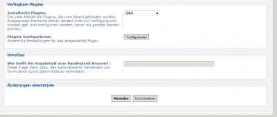 Q&amp;A Vorschau im Administrations-Bereich