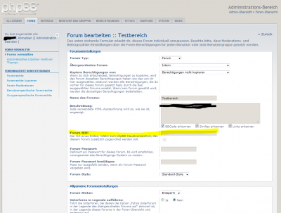 Forenbild einrichten.
