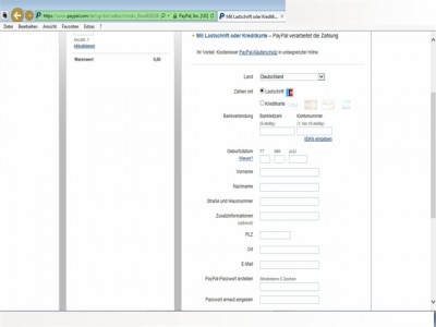 PayPal Mit Lastschrift oder Kreditkarte