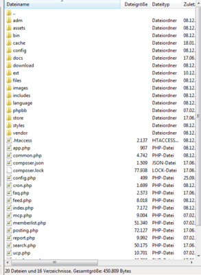 phpBB 3.1.7-pl1 Hauptverzeichnis